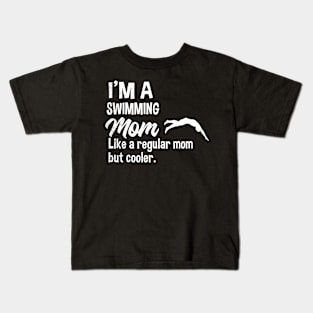 Swimming Cute and funny MOM definition theme with silhouette art Kids T-Shirt